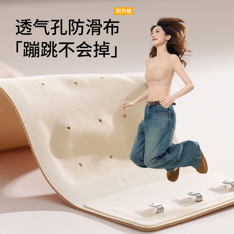 2025 Bra Non-slip Non-dropping Strapless Underwear Women's Small Chest Gathering Large Non-rimless Anti-light Tube
