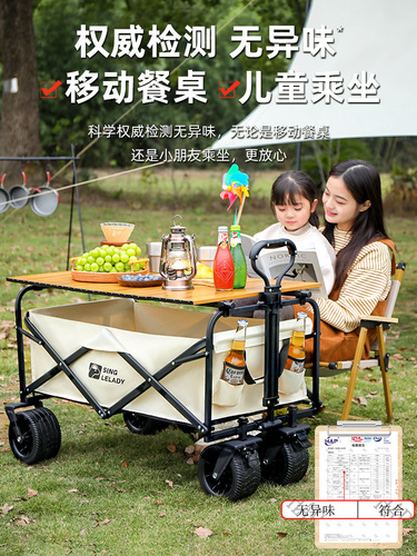S83V wholesale camper van foldable campground camping picnic trolley shopping trolley pickup express delivery stall towing