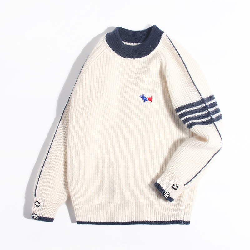 Little Sheep Jumping - New Children's Cashmere Sweater for Boys, 100% Cashmere Casual Knitwear, Thick and Warm