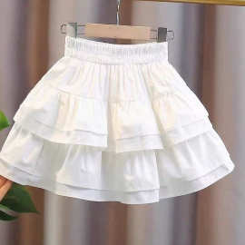 女童洋气蛋糕裙夏季新款层层荷叶边公主风A字半身裙百搭蓬蓬短裙