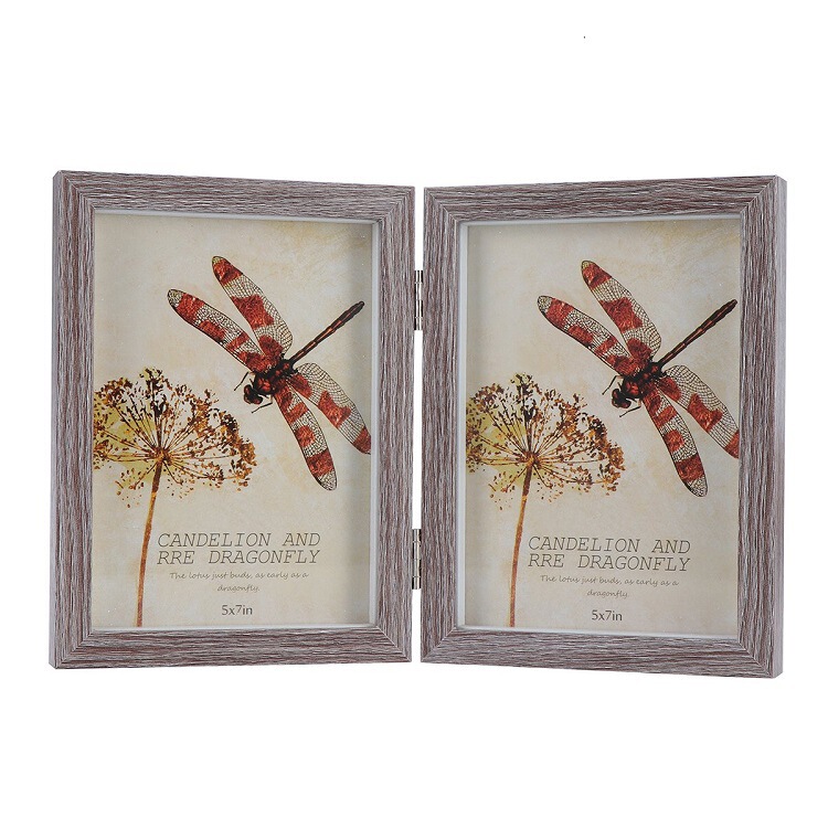 5x 7-inch simple wooden photo frame double rectangular photo frame (light gray) 5x 7-inch simple wooden photo frame double rectangular photo frame (light gray)