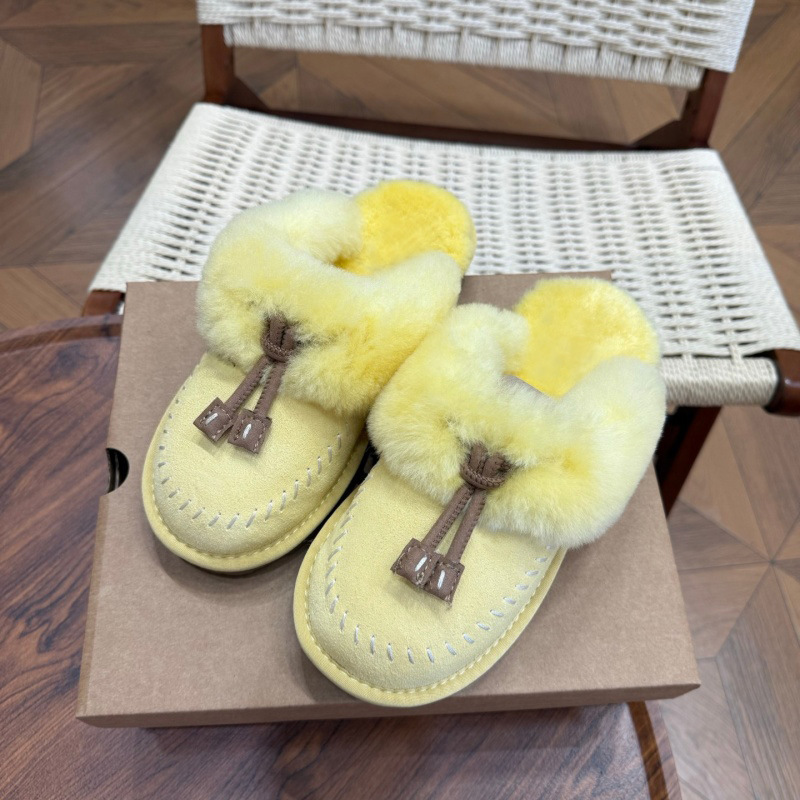 Sangpo Fur Slippers for Women, Made of Sheepskin and Fur, 2026 Winter New Style, Slip-On Thick-Soled Non-Slip Snow Boots