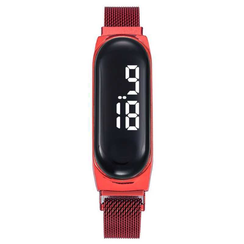 In-Stock Multi-Color Magnetic Trendy Led Electronic Watch with Magnetic Attraction, Touch Control, Unisex Casual Fashion Waterproof Bracelet Watch