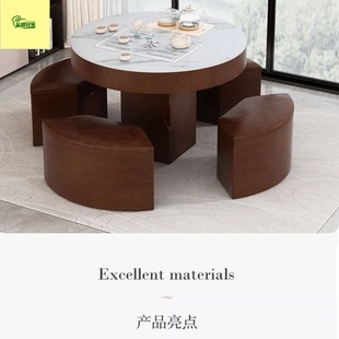 Small Household Slate Kung Fu Coffee Table, Fire Stone Tea Table, Intelligent Fully Automatic Tea Table and Chair Combination, Small All-In-One