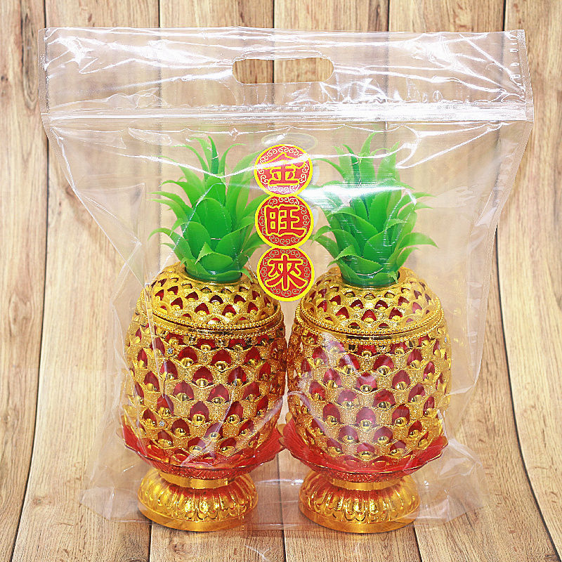 年货贡品金旺来糖果盒菠萝潮汕供佛拜财神创意仿古春节传统糖摆件