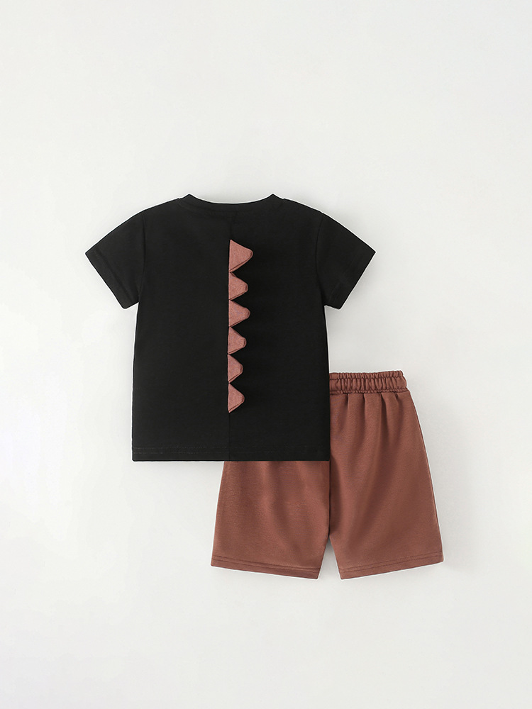 Malwee ropa para niños conjunto de dos piezas verano nuevo europeo y americano niños nuevo cuello redondo manga corta cintura elástica niños traje