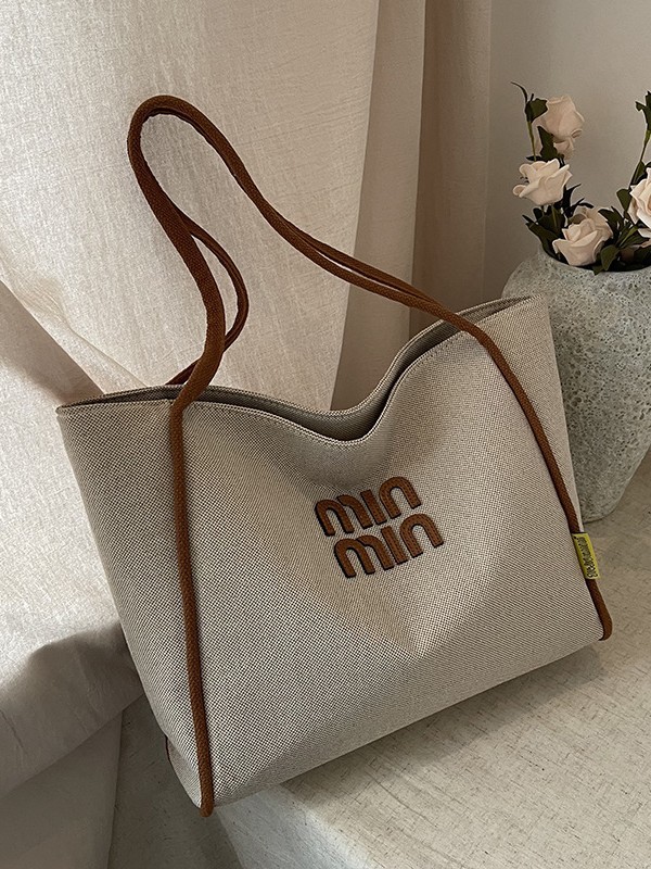 Bolsa de lona de hombro simple de gran capacidad de otoño y invierno nueva moda de moda de color de contraste de trabajo ocio bolsa de viaje