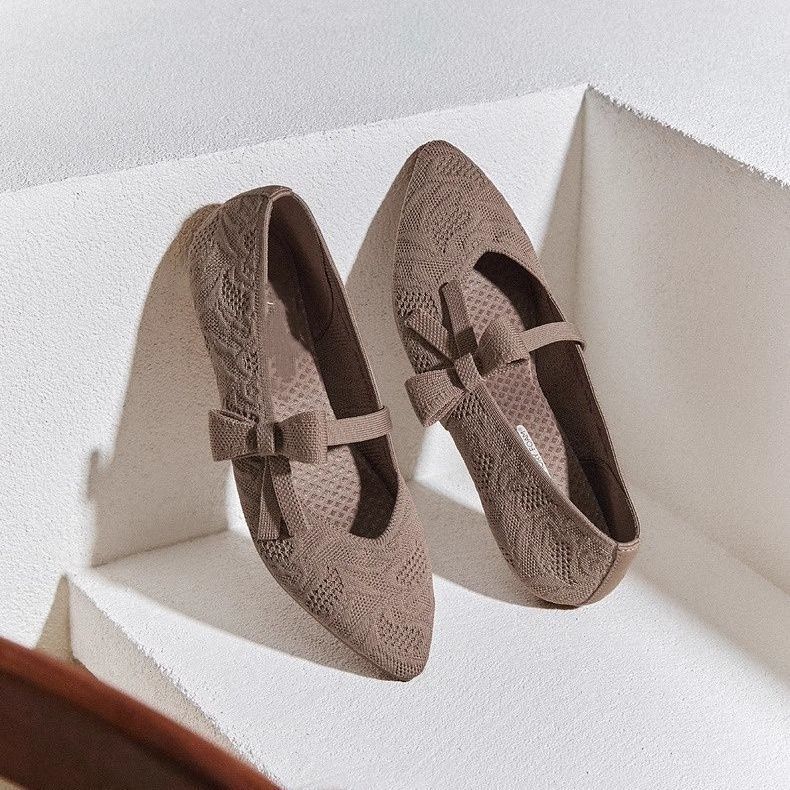 2025夏季新款王妃鞋尖头浅口女单鞋气质玛丽珍透气通勤休闲平底鞋