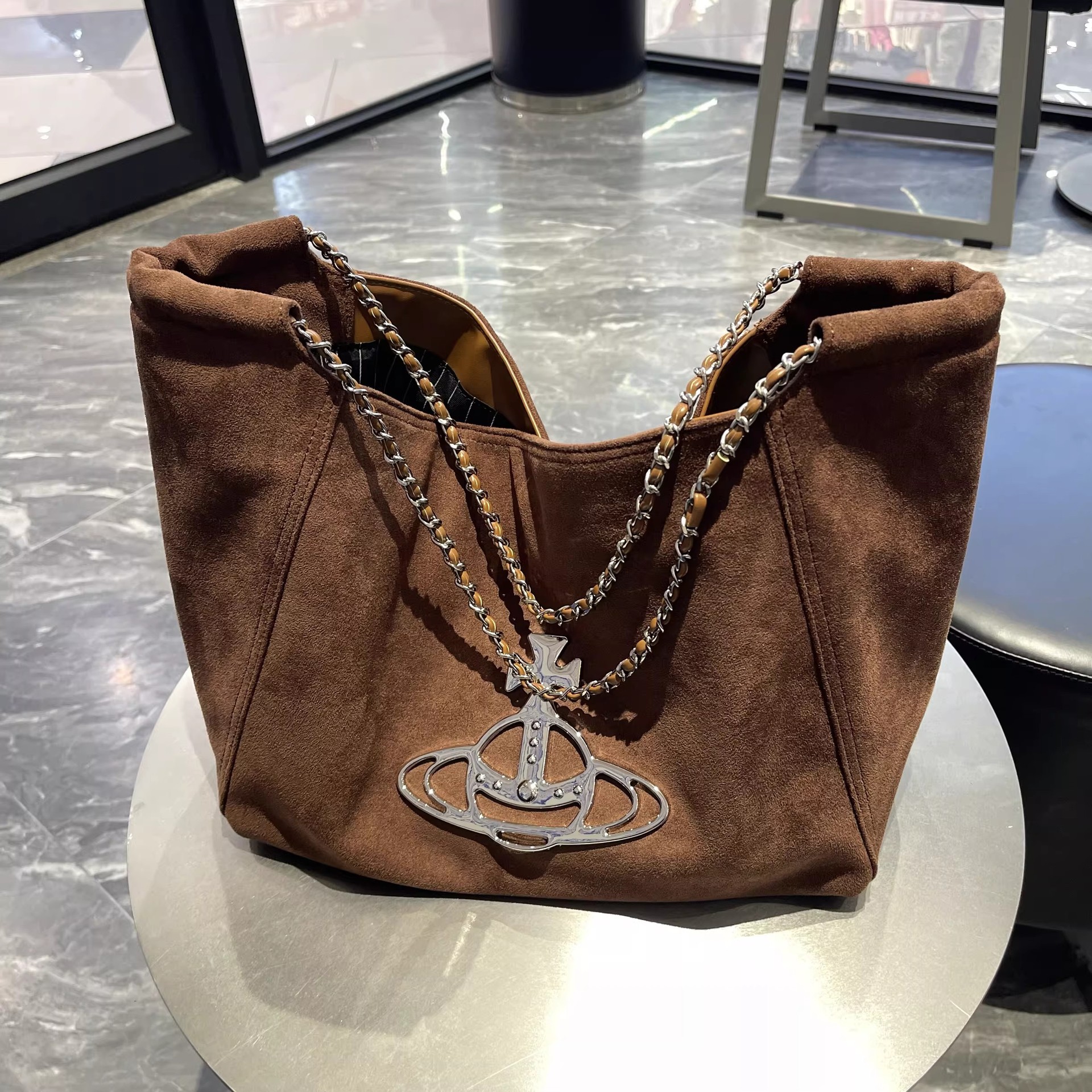 Designer Hobo Tote Bag For Women - Large Capacity Commuter Shopping Bag, Single Shoulder Underarm Bag In Frosted Leather