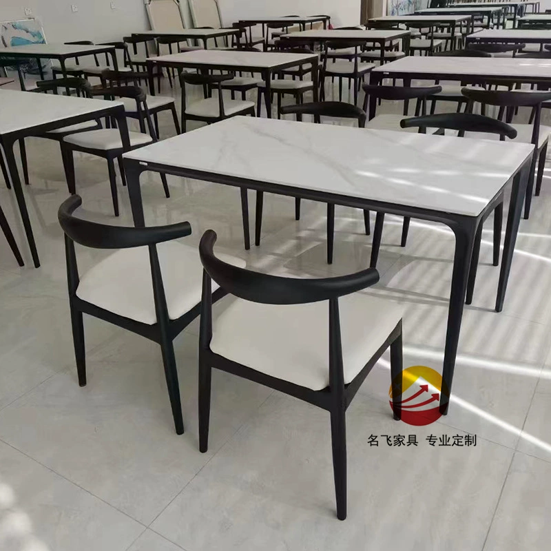 Столовая Стол и стул Блок Персонал Столовая Государственное предприятие Разделенный обеденный стол и стул на четырех человек Комбинированный школьный стол из алюминиевого сплава