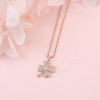 Lucky clover, necklace, brand small design chain for key bag , Korean style, simple and elegant design