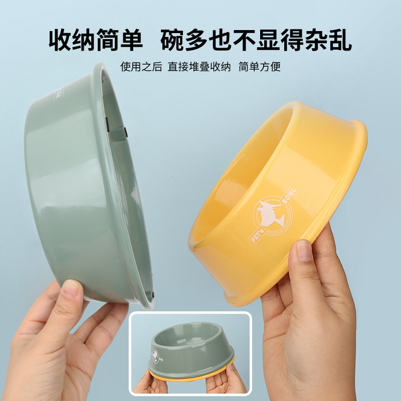 Tazón para mascotas tazón de comida para perros juego de comida para gatos para perros tazón de plástico anti-Flip tazón redondo tazón de comida para mascotas