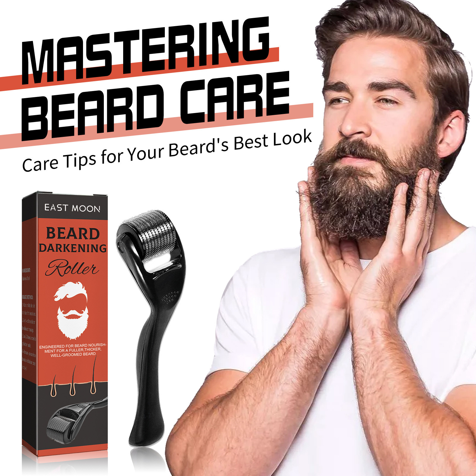 Rolo forte raízes resistentes macio, brilhante e hidratante pente de bigode nutritivo de crescimento grosso masculino_voghion.com