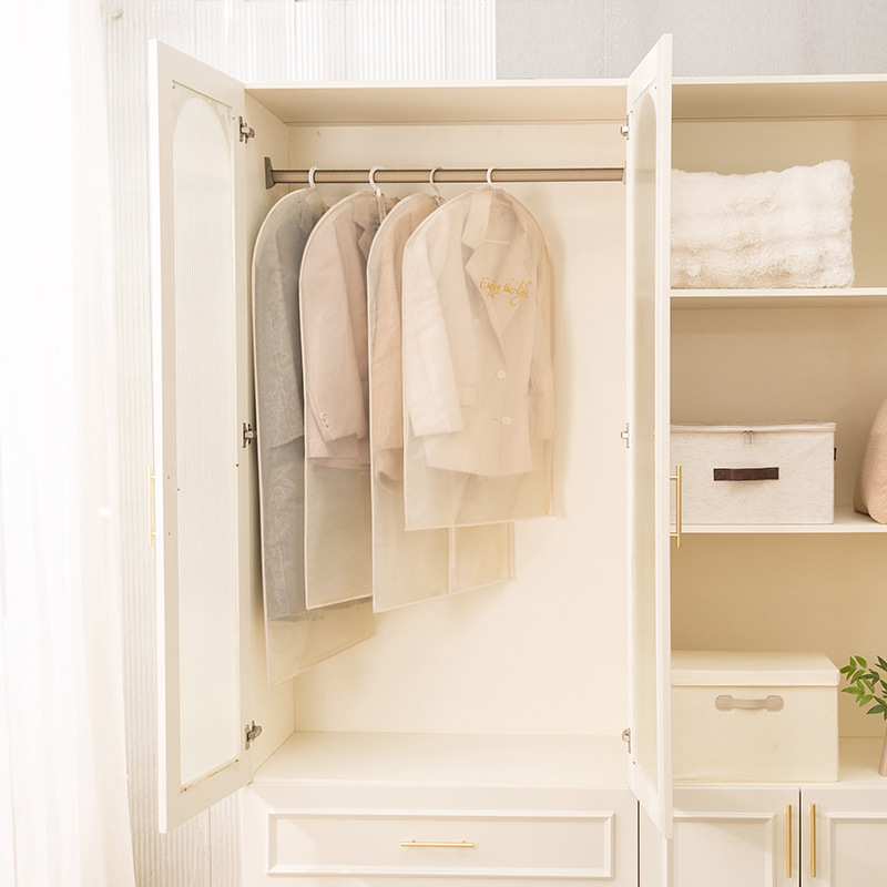 Organza Breathable Clothes Dust Cover Embroidered Coat Storage Bag Silk Skirt Cashmere Coat Hanging Bag Protective Cover