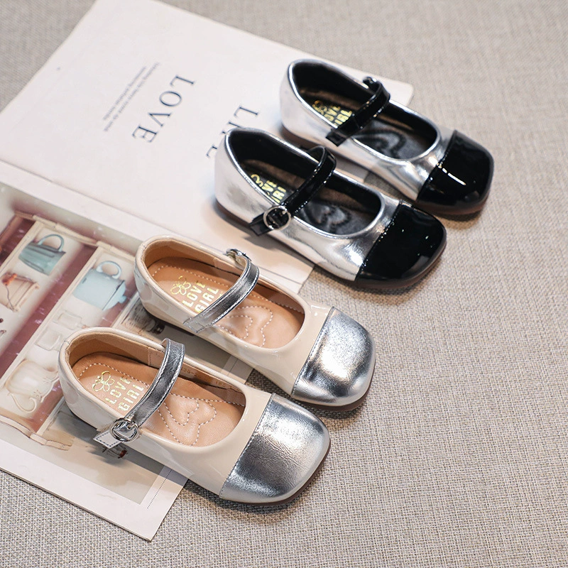 Маленькие кожаные туфли для девочек 2024 весна новая детская обувь мягкая подошва принцессы обувь женская сокровищница красная иностранная одиночная обувь весна и осень