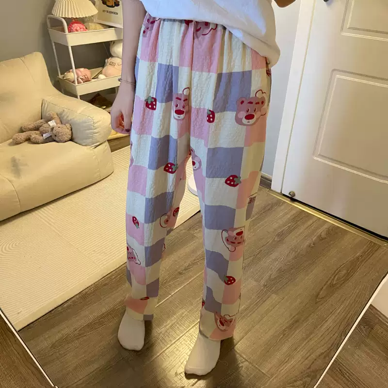 Autumn cartoon trousers, strawberry for leisure, 2025 years, oversize