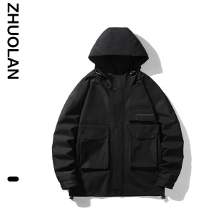 2023 Spring and Autumn New plus size jacket men's fat men's trendy windproof outdoor jacket teenagers plus size
