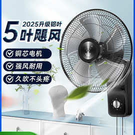 壁扇挂壁式电风扇家用壁挂轻音墙壁工业扇摇头大风力商用BY