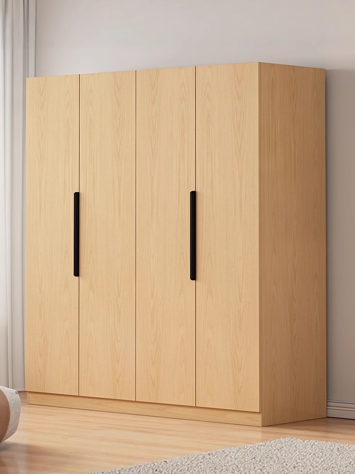 Independent Wardrobe All Solid Wood Storage Cabinet Home Bedroom Rental Wardrobe Double Door Log Style New Wardrobe