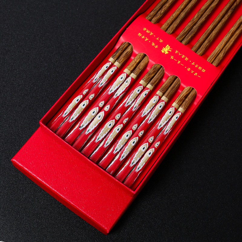 Palillos de madera de ala de pollo, película floral impresa de madera maciza para el hogar, cola de pavo real, sin pintura, sin cera, spot al por mayor, LOGO personalizable