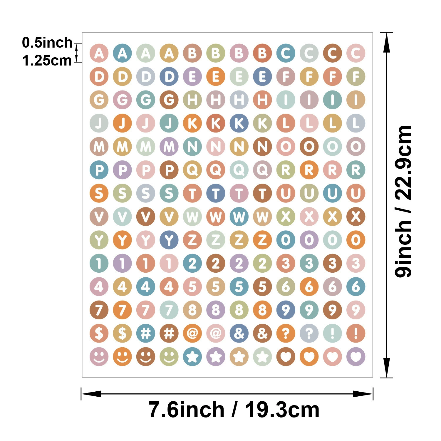Waterproof sticker, cards, 0.5 inch, DIY