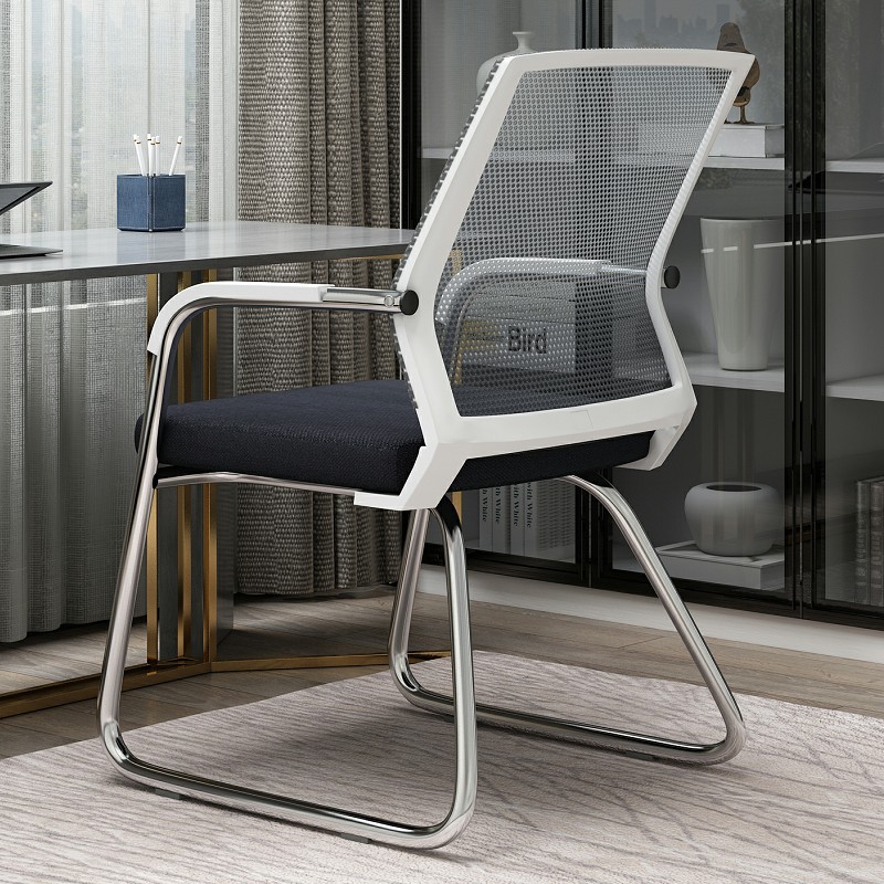 Bold and reinforced white frame gray mesh 920 / Steel feet-fixed armrests