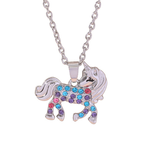 Amazon Unicorn Necklace Valentine's Day Colorful Pony Pendant