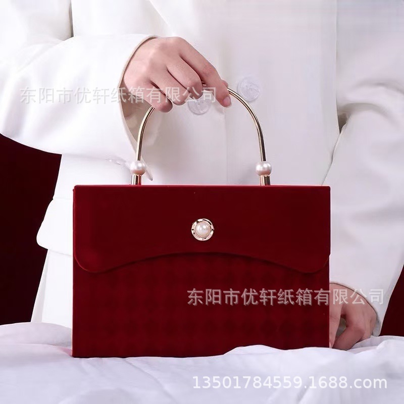 フランス式ベルベット結婚喜糖箱レトロ手提げギフトボックス洗練された結婚式のお土産ボックス手提げギフトボックス|undefined