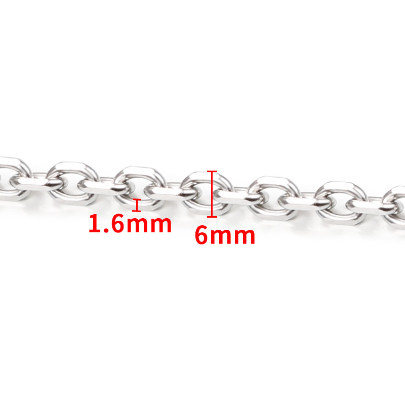Plating Design Basic, Simple Style Style 1 Piece 304 Stainless Steel Elliptical Split Angle Chain Jewelry Accessories
