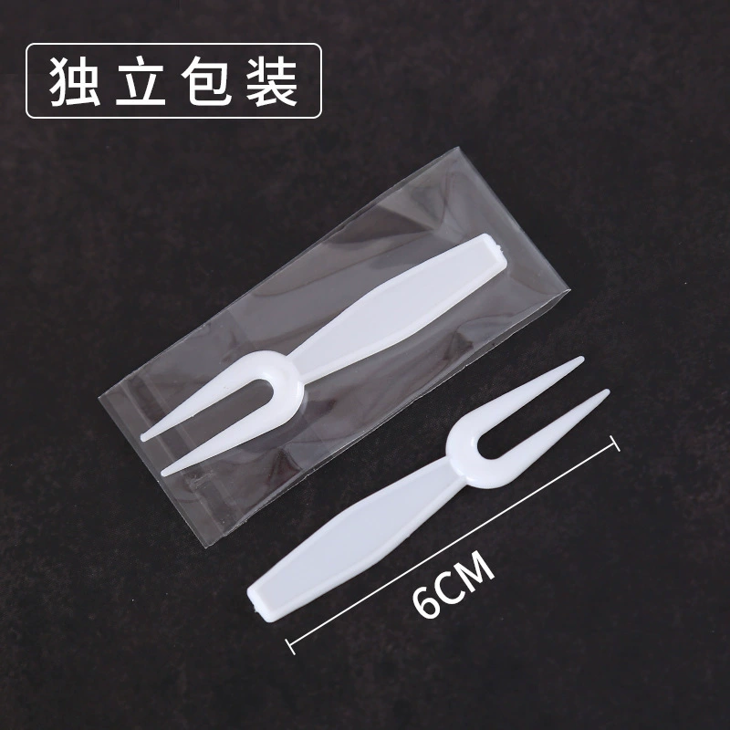 Творческий одноразовый пластиковый десерт маленькая вилка фруктовая вилка пробная вилка