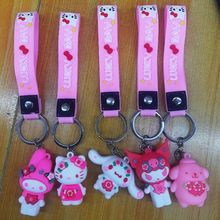 跨境新款硅胶樱花三丽鸥kt猫钥匙扣可爱情侣背包挂件活动礼品批发