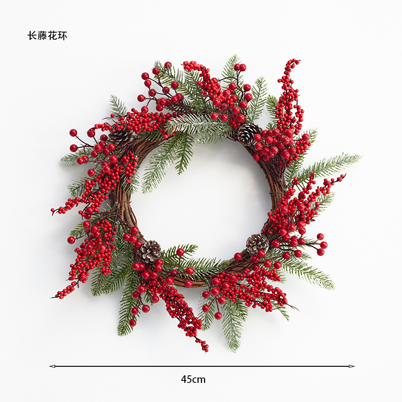 Navidad frutas rojas frutas blancas pinos imitación flores de Navidad decoración de Navidad accesorios colgantes de árbol de Navidad