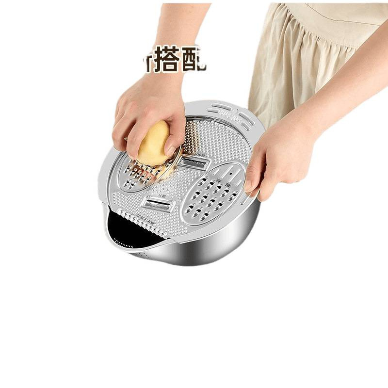Cesta de drenaje de acero inoxidable multifuncional para lavar arroz artefacto de lavado tamiz de arroz bandeja de frutas para la cocina doméstica lavabo especial de verduras