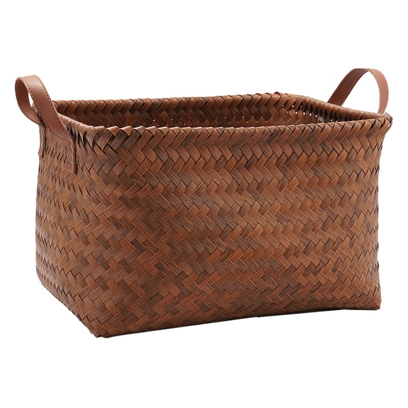 Nuohuang en stock al por mayor americano avanzado ratán-como mano-cesta de almacenamiento tejida cesta de almacenamiento de la vendimia cesta de picnic