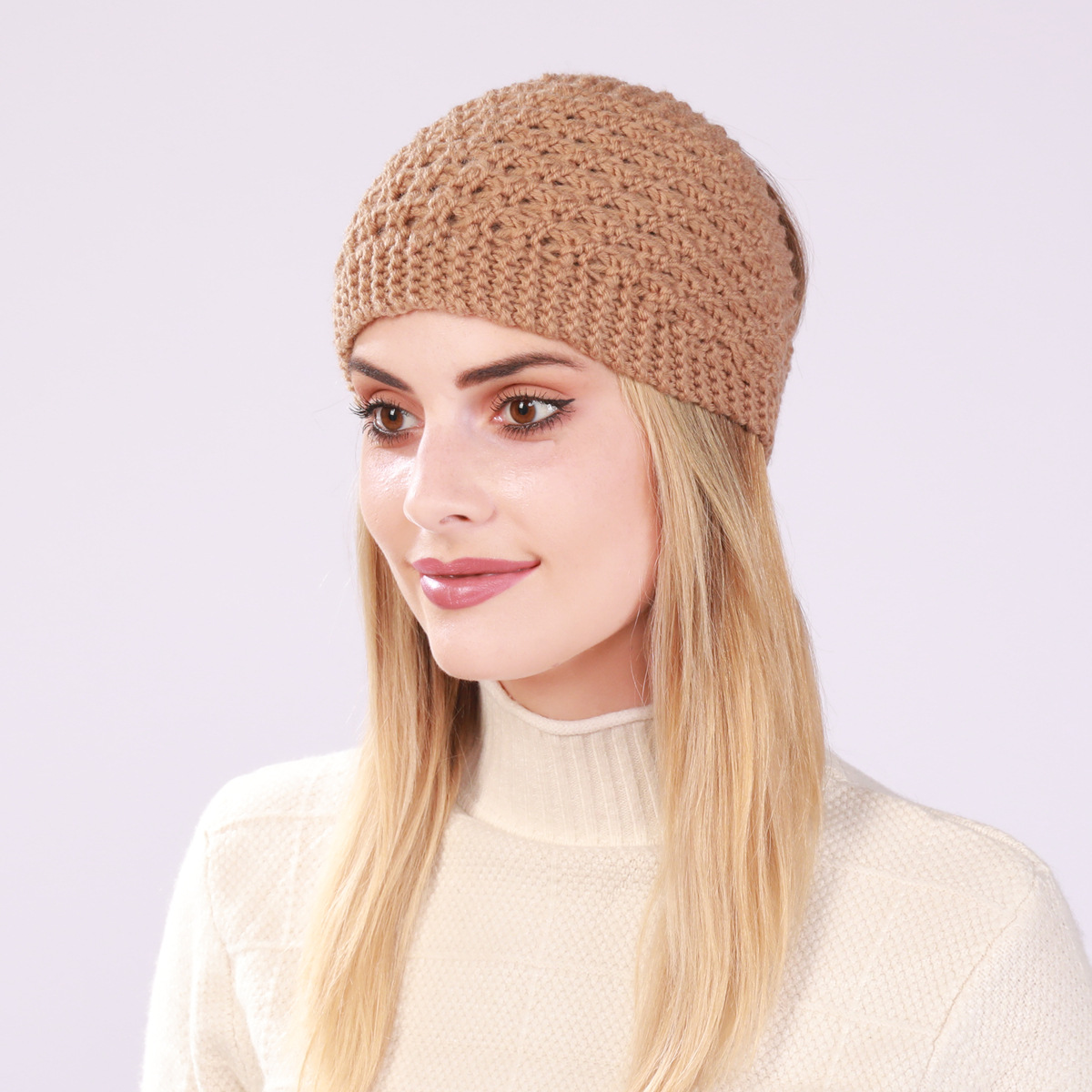 Diadema tejida para mujer protección de oídos cálida invierno_voghion.com