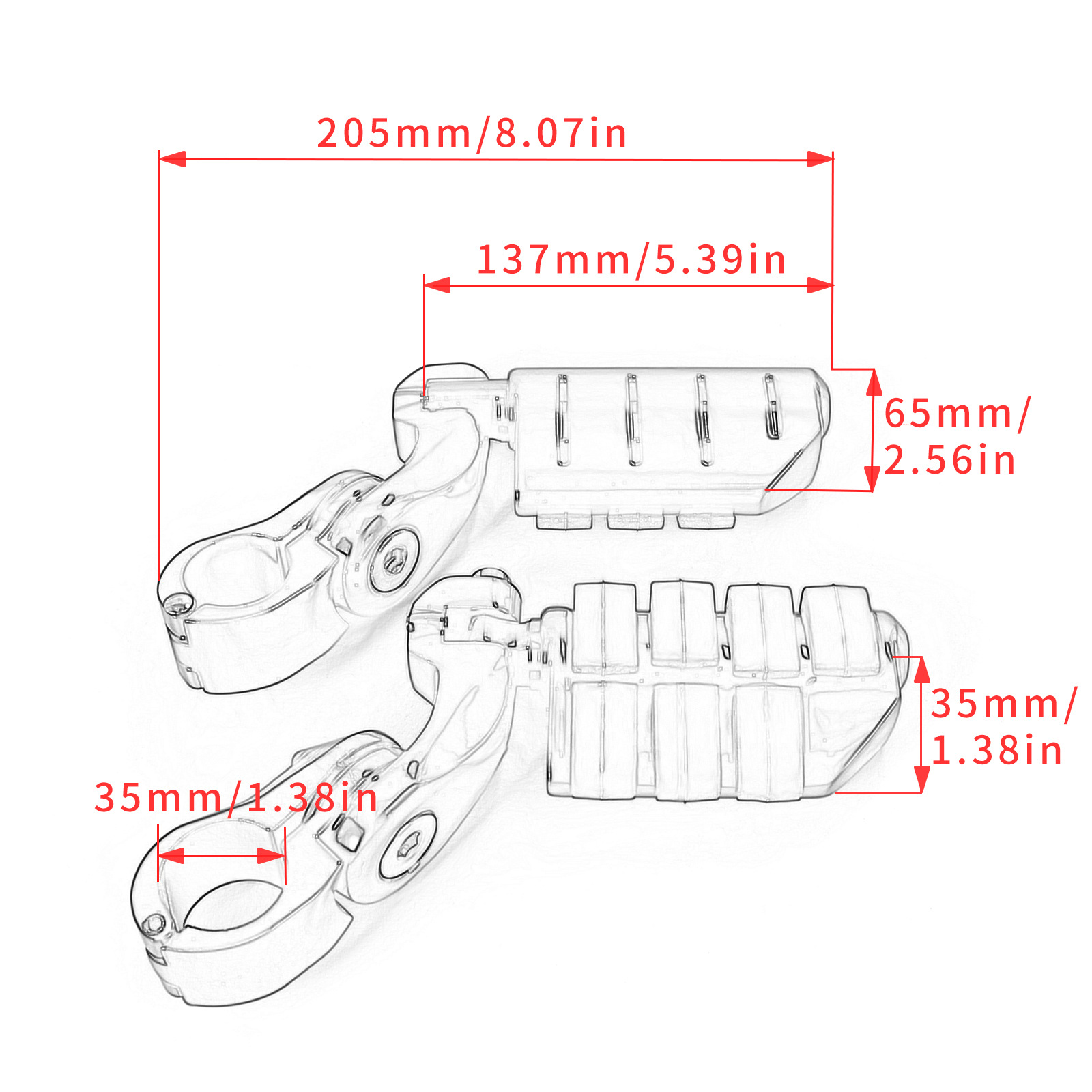 Suitable for Harley Road King Street Glide Modified Aluminum Alloy Footrests Motorcycle Modification Parts