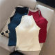 New Style Solid Color Short Bottoming Neck Vest with Chest Pad for Women French Style Pure Wish Inner Boil for Beautiful Back Bottoming Outer Wear Sling