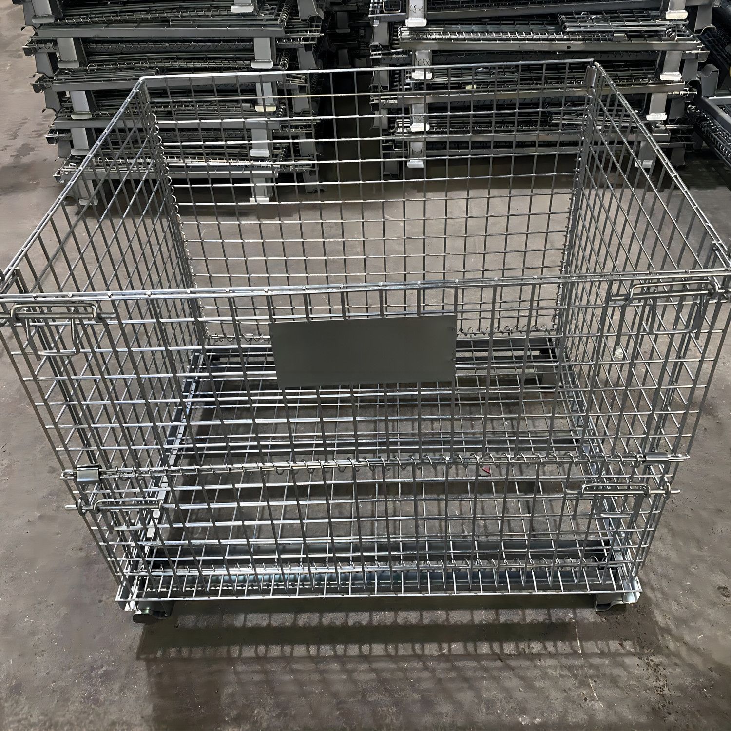 仓储笼折叠金属框快递仓储物流笼车蝴蝶笼网格铁笼网笼带轮笼