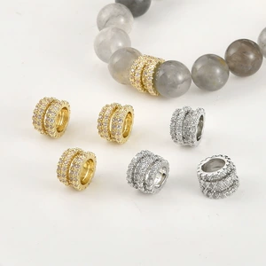 14k gold diamond irregular thread large hole beads diy hand-made crystal bracelet necklace beaded jewelry accessories