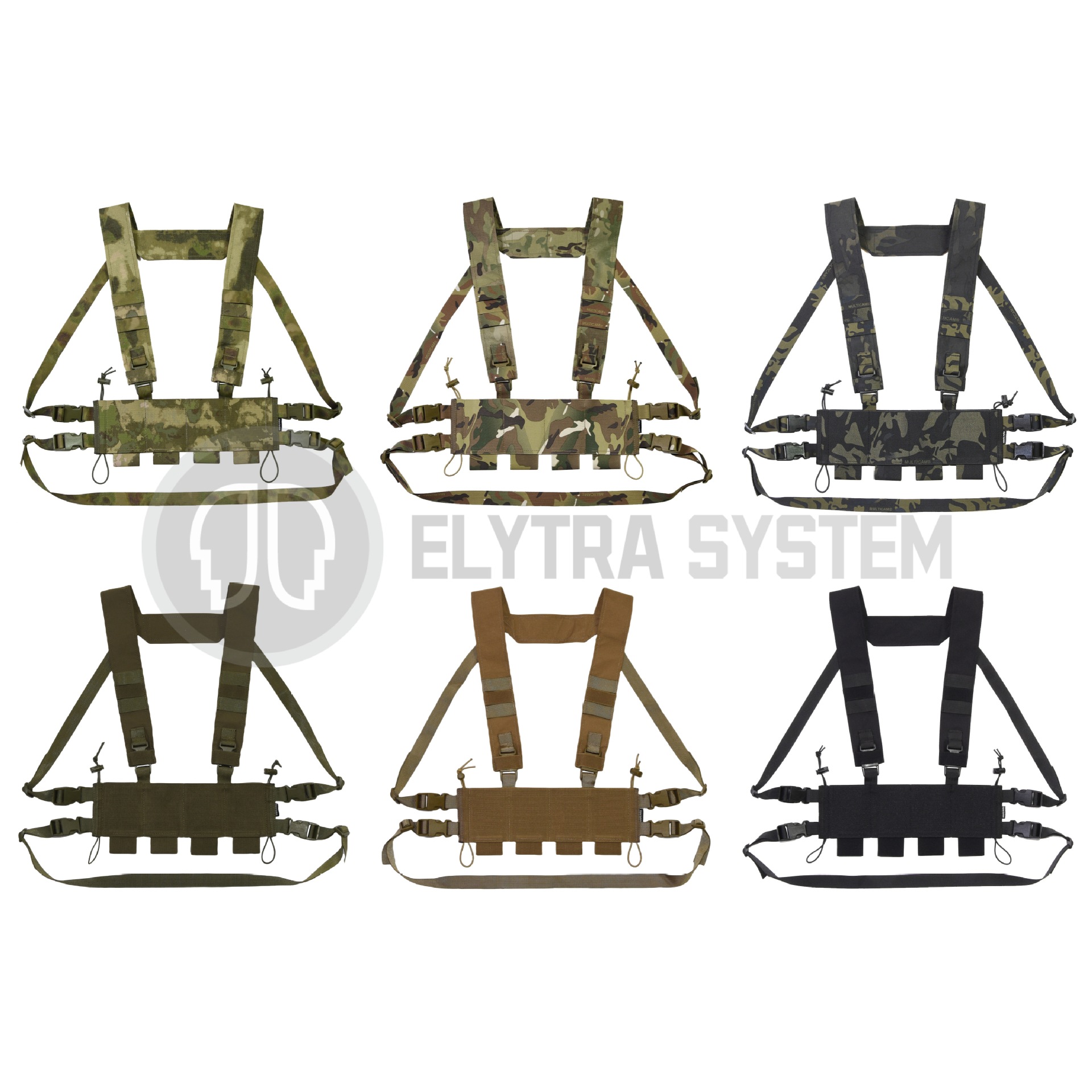 Ss-Style Elastic Four-Link Tactical Chest Rig Set Includes Harness, Shoulder Straps, and Waist Belt, 5.56 Caliber, Cross-Border Camouflage