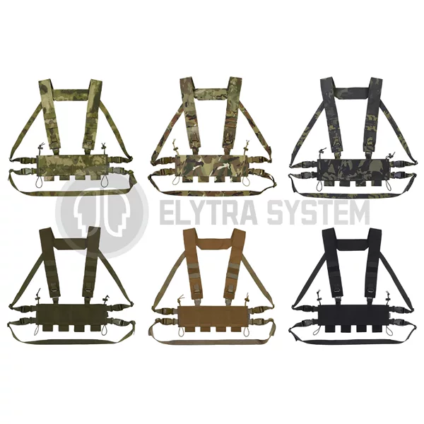 Ss-Style Elastic Four-Link Tactical Chest Rig Set Includes Harness, Shoulder Straps, and Waist Belt, 5.56 Caliber, Cross-Border Camouflage