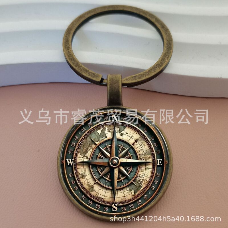 1Pc 2D Plane Navigation Compass Design Keyring Is the Perfect Gift for Sailor Birthday Gift