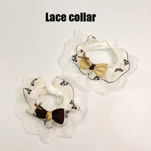 Cross-Border Pet Scarf Bow Cute Cat Scarf Bichon Pomeranian Small Size Dogs Lace Scarf Dog Saliva Scarf