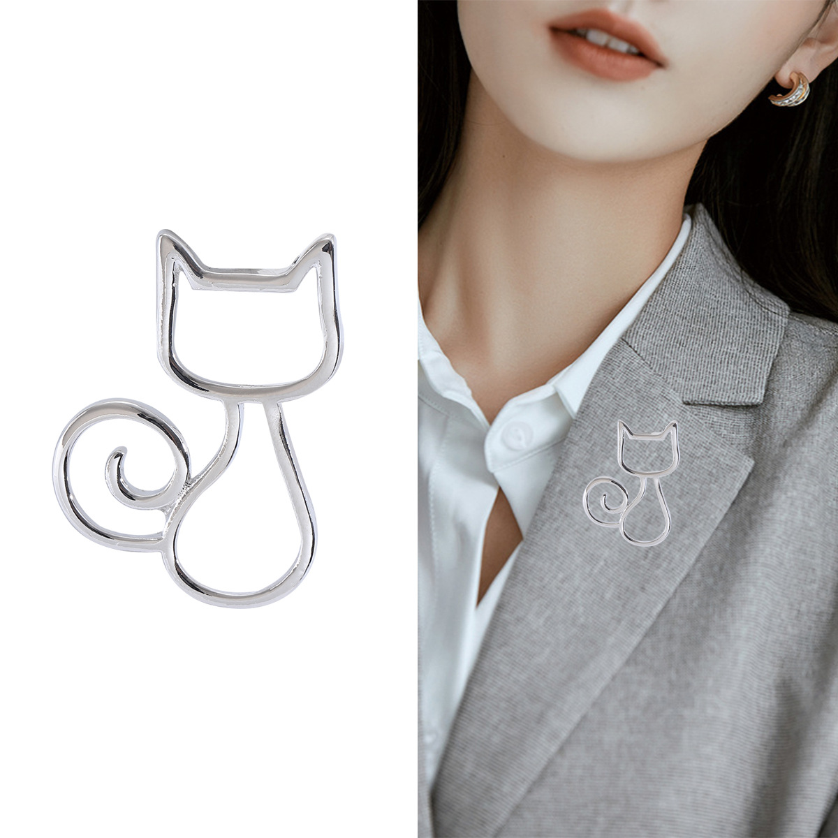 Alloy Material Basic Pin Cat Alloy Women's Brooches