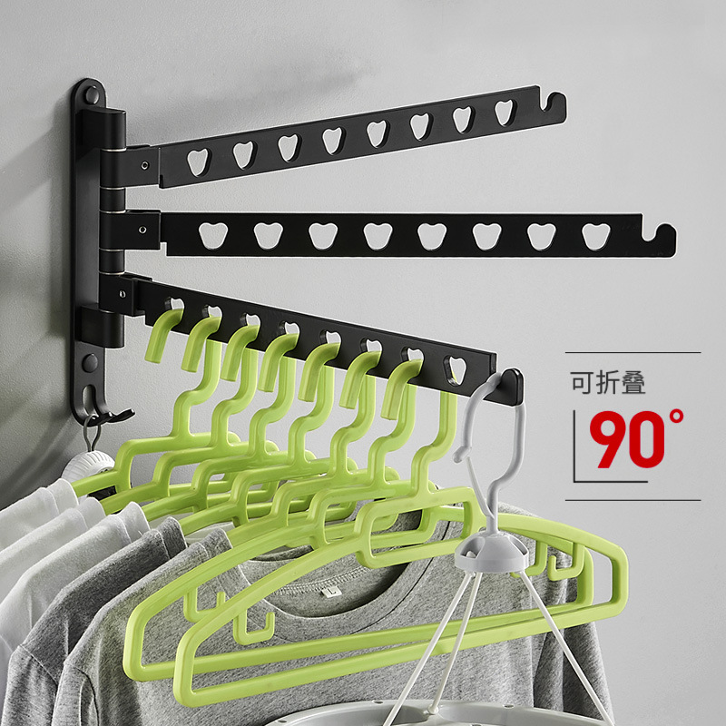 Punch-free hanger storage rack finishing rack space aluminum balcony clothes rack drying rack drying rack factory wholesale