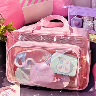 Dry and Wet Separate Swimming Bag Women's Large Capacity Portable Transparent Fitness Bag Travel Portable Waterproof Storage Bag