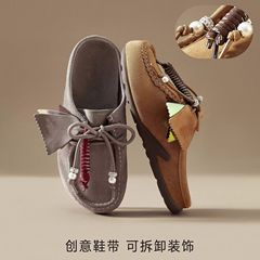 女性用レトロ包頭ビルケンシュトックシューズ、柔らかいソール、快適、芸術的、森スタイル、スリッポンミュールハーフスリッパ、新しい夏のアウターウェア