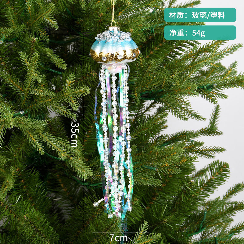クリスマス装飾品彩色工芸ガラスペンダント海洋シリーズクリスマスツリーペンダント部品ショーウインドーシーン配置|undefined
