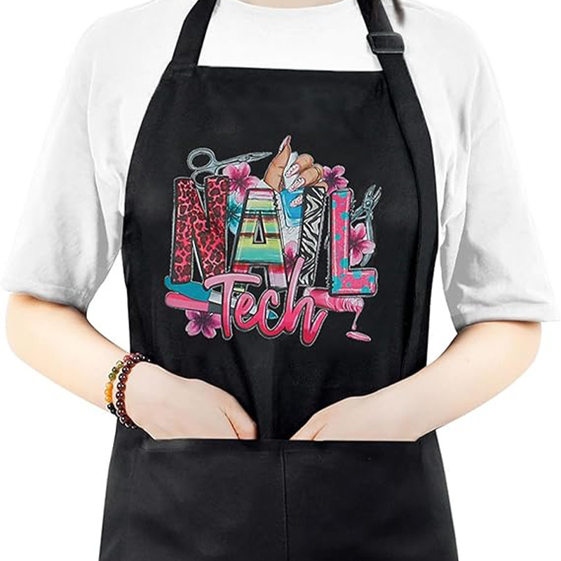Amazon crossover exclusivamente para manicura delantal logotipo personalizado impresión publicitaria moda catering cocina hogar ropa de trabajo