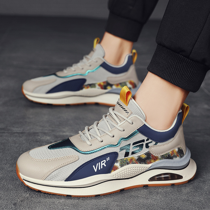 Forrest Gump Men's Shoes 2024 Spring New Versatile Casual Mesh Sports Shoes Men's Breathable Running Heightening Daddy Shoes